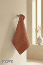 Kiremit Greek El Havlusu - 50x90 Cm, 225 Gr, %100 Pamuk, Spa Ve Otel Havlusu