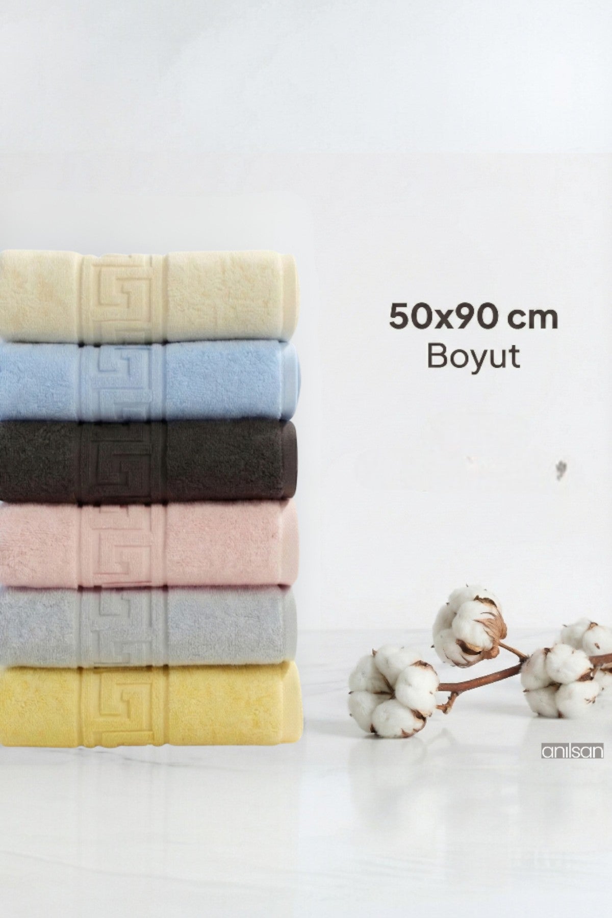 6'lı Lüx Karışık Greek El Havlusu - 50x90 Cm, 225 Gr, %100 Pamuk, Spa Ve Otel Havlusu