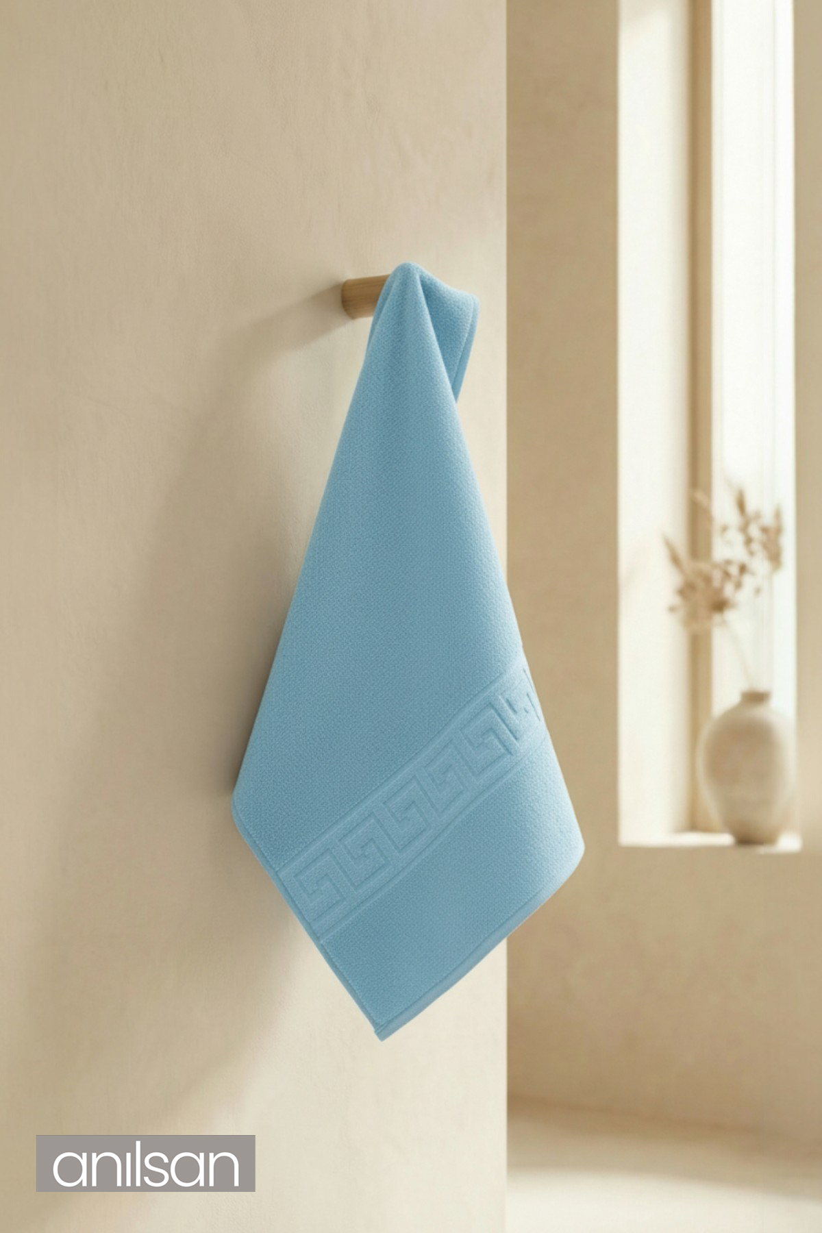 Mavi Greek El Havlusu - 50x90 Cm, 225 Gr, %100 Pamuk, Spa Ve Otel Havlusu