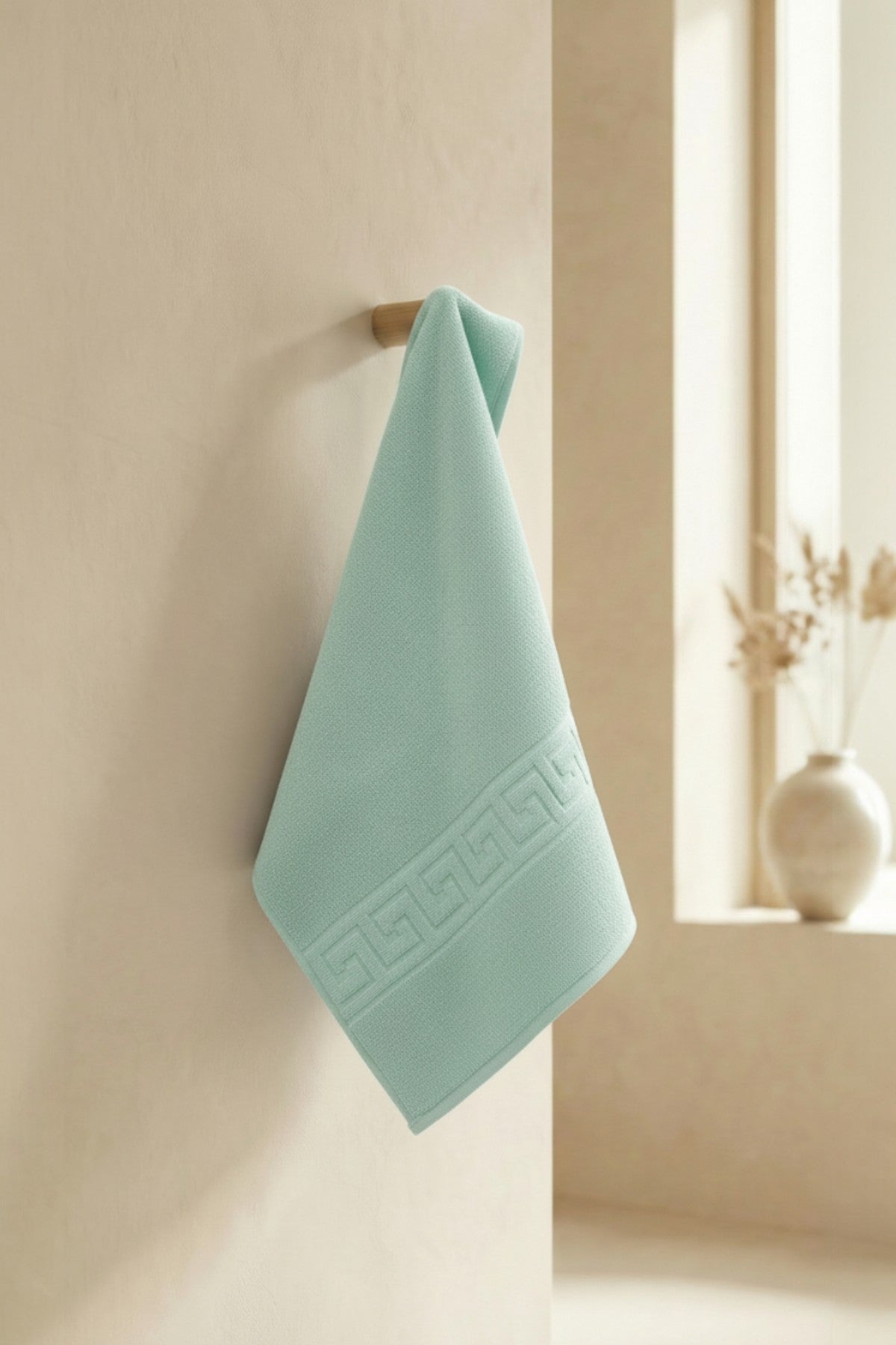Mint Yeşili Greek El Havlusu - 50x90 Cm, 225 Gr, %100 Pamuk, Spa Ve Otel Havlusu