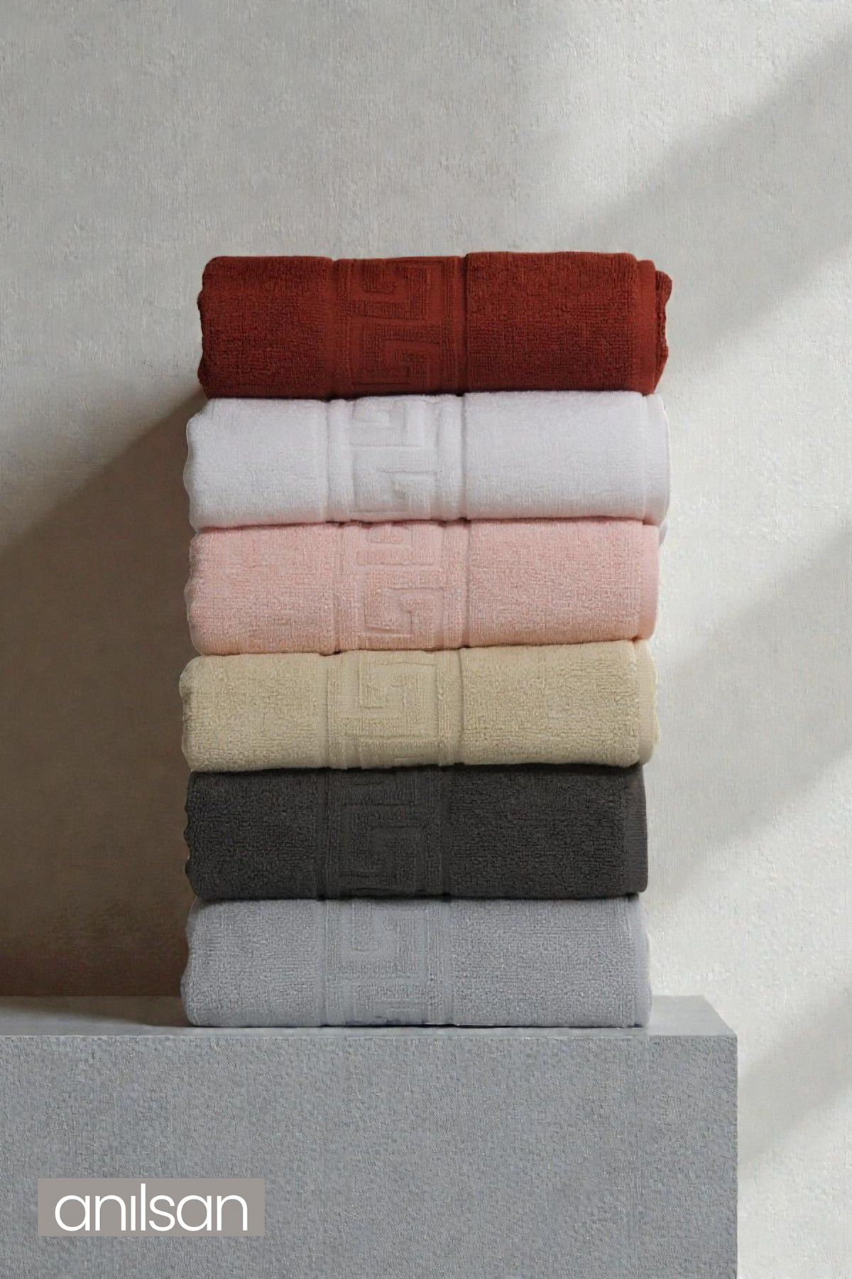 6'lı Honey Greek El Havlusu - 50x90 Cm, 225 Gr, %100 Pamuk, Spa Ve Otel Havlusu