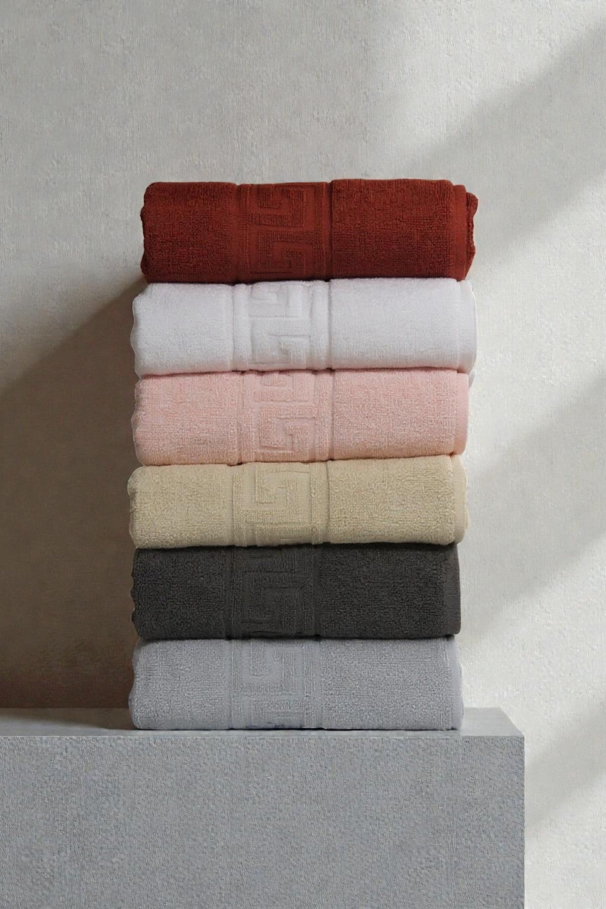 6'lı Honey Greek El Havlusu - 50x90 Cm, 225 Gr, %100 Pamuk, Spa Ve Otel Havlusu