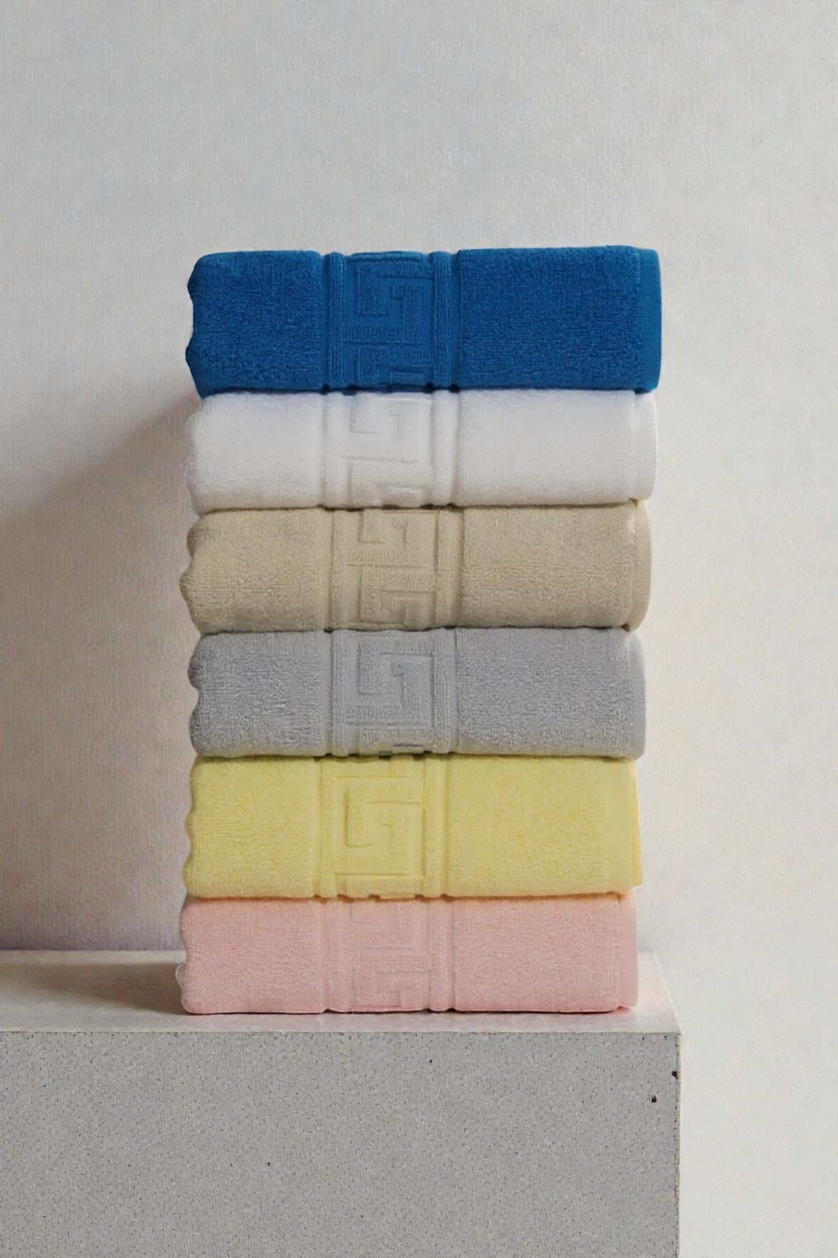 6'lı Myra Greek El Havlusu - 50x90 Cm, 225 Gr, %100 Pamuk, Spa Ve Otel Havlusu