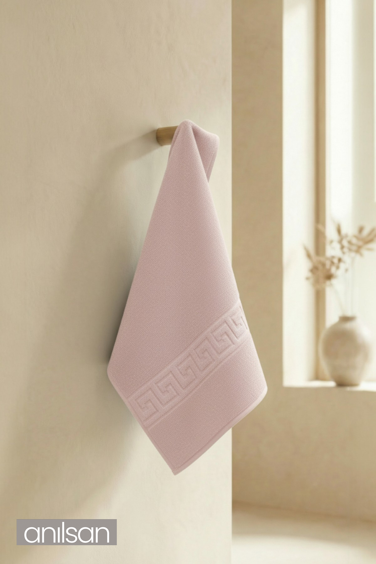 Pudra Greek El Havlusu - 50x90 Cm, 225 Gr, %100 Pamuk, Spa Ve Otel Havlusu