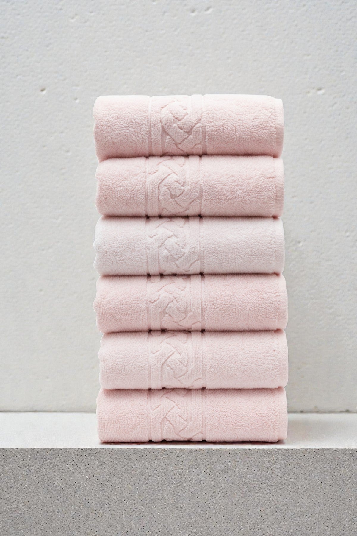 6'lı Rita Pudra El Havlusu - 50x90 Cm, 240Gr, %100 Pamuk, Spa Ve Otel Havlusu