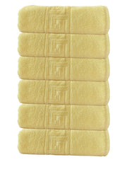 6'lı Sarı Greek Banyo Havlusu - 70x140cm, 490gr, %100pamuk, Spa Ve Otel Havlusu
