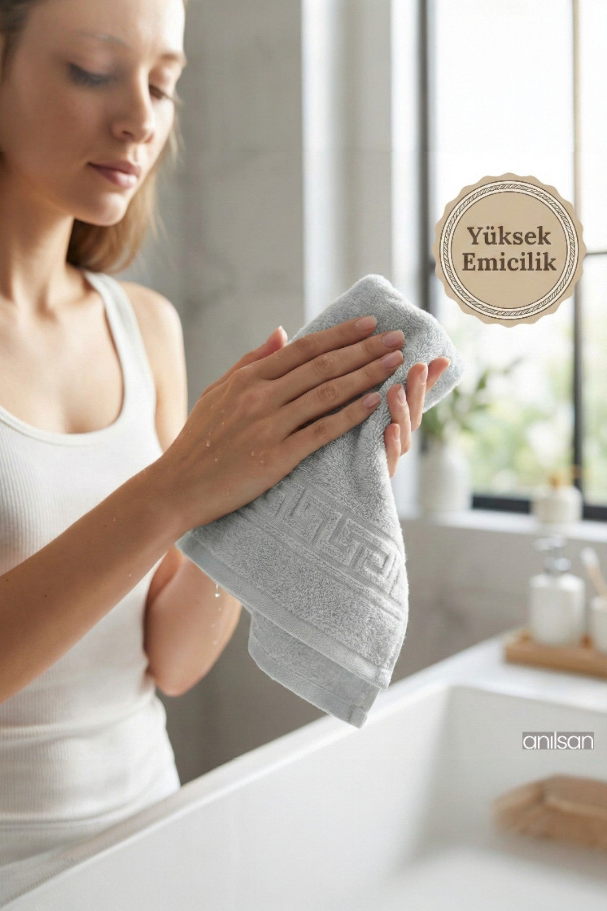 6'lı Trio Greek El Havlusu - 50x90 Cm, 225 Gr, %100 Pamuk, Spa Ve Otel Havlusu