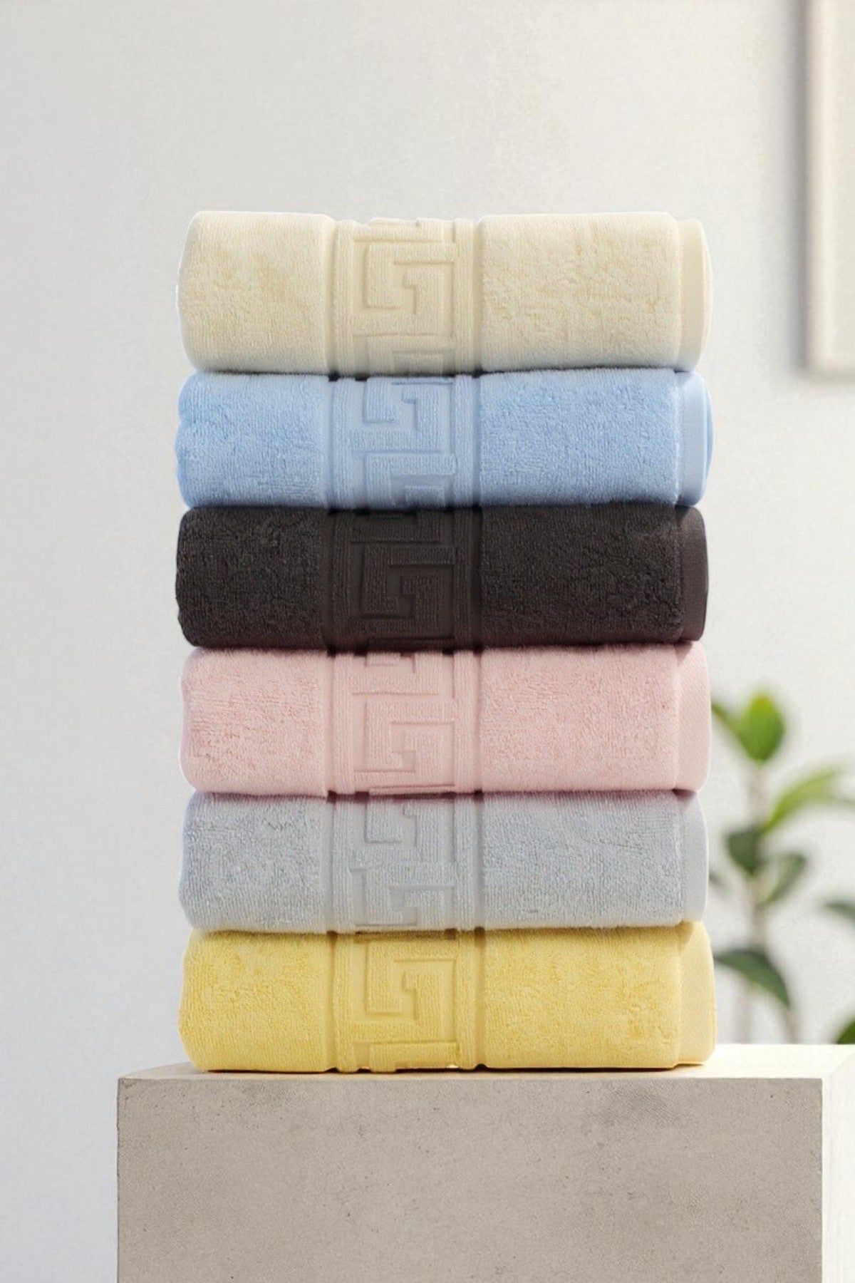 6'lı Lüx Karışık Greek El Havlusu - 50x90 Cm, 225 Gr, %100 Pamuk, Spa Ve Otel Havlusu