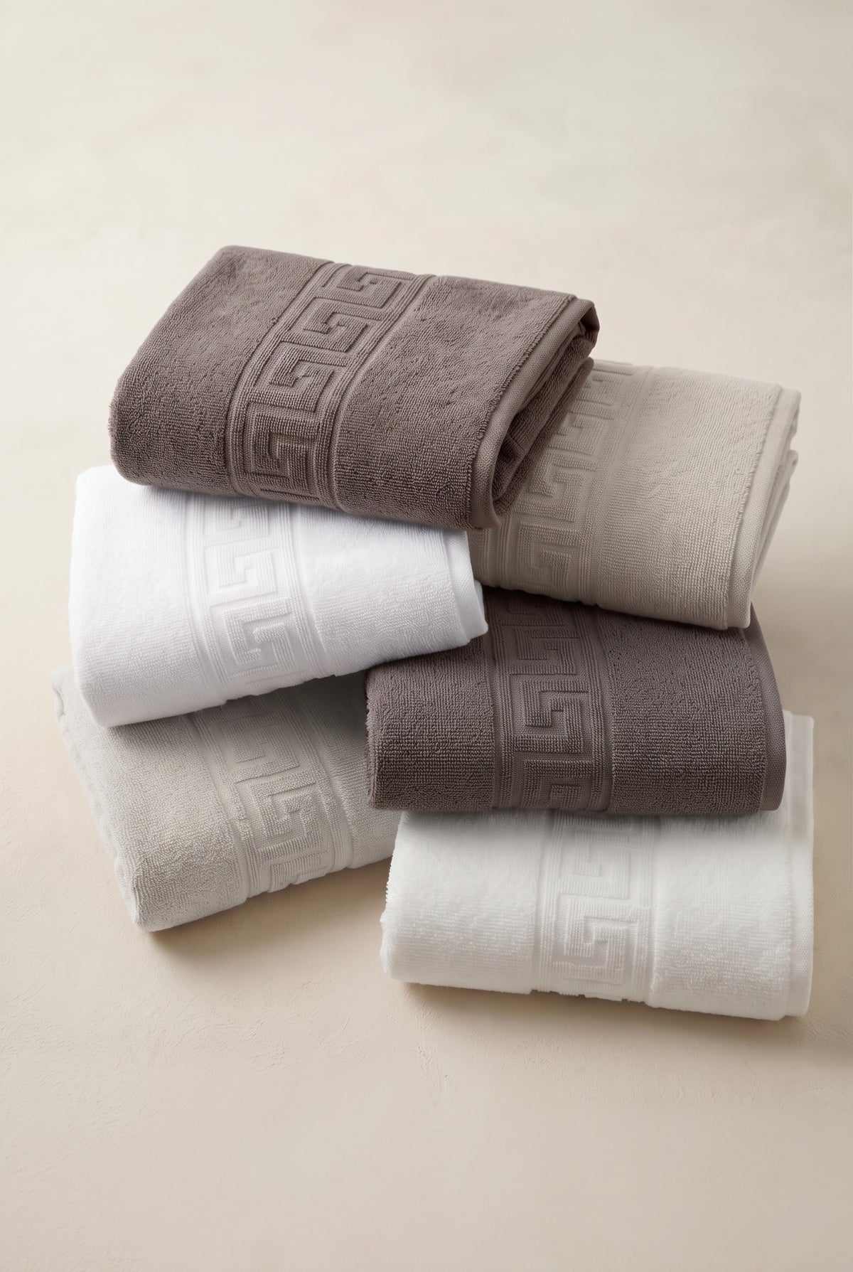 6'lı Trio Greek El Havlusu - 50x90 Cm, 225 Gr, %100 Pamuk, Spa Ve Otel Havlusu