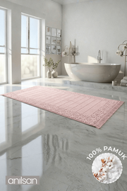 Aflora %100 Pamuk Ayak Havlusu - Pudra 60x130, 690 Gr