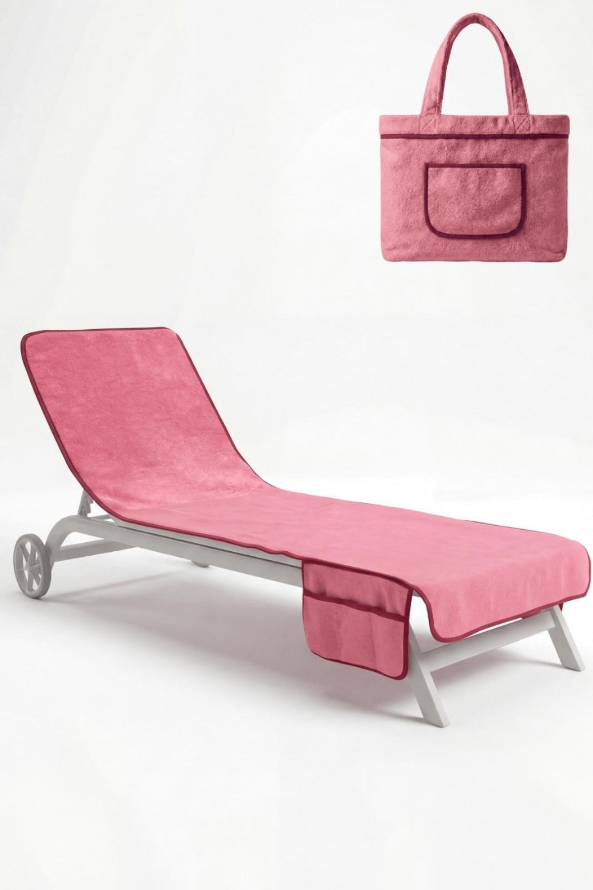 Alia Şezlong Havlusu %100 Pamuk 76x216- Pembe