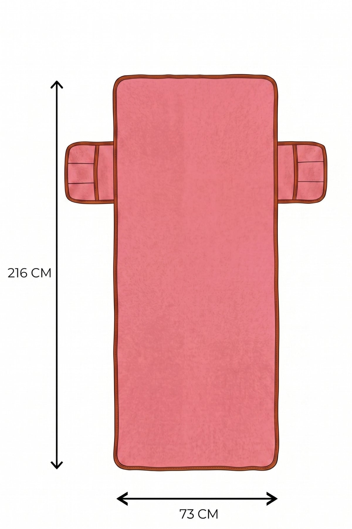 Alia Şezlong Havlusu %100 Pamuk 76x216- Pembe