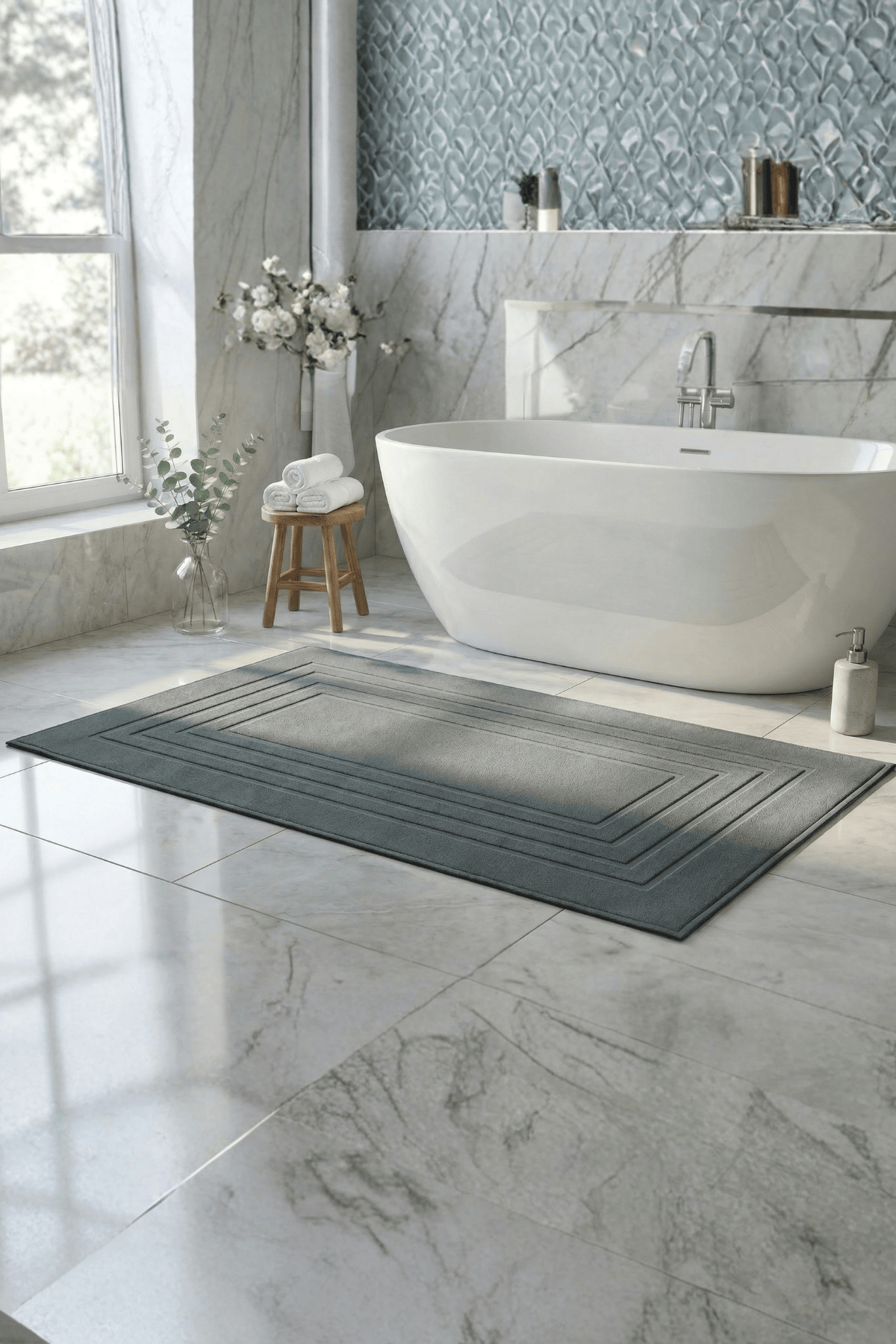 Alora  %100 Pamuk Ayak Havlusu - Antrasit 60x130, 690 Gr