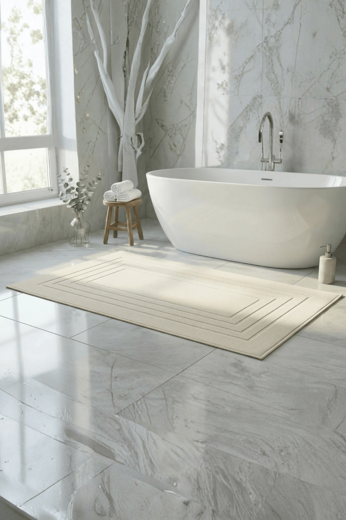 Alora %100 Pamuk Ayak Havlusu - Ekru 60x130, 690 Gr