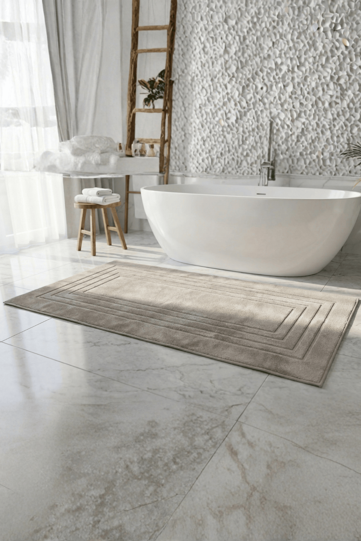 Alora %100 Pamuk Ayak Havlusu - Vizon 60x130, 690 Gr