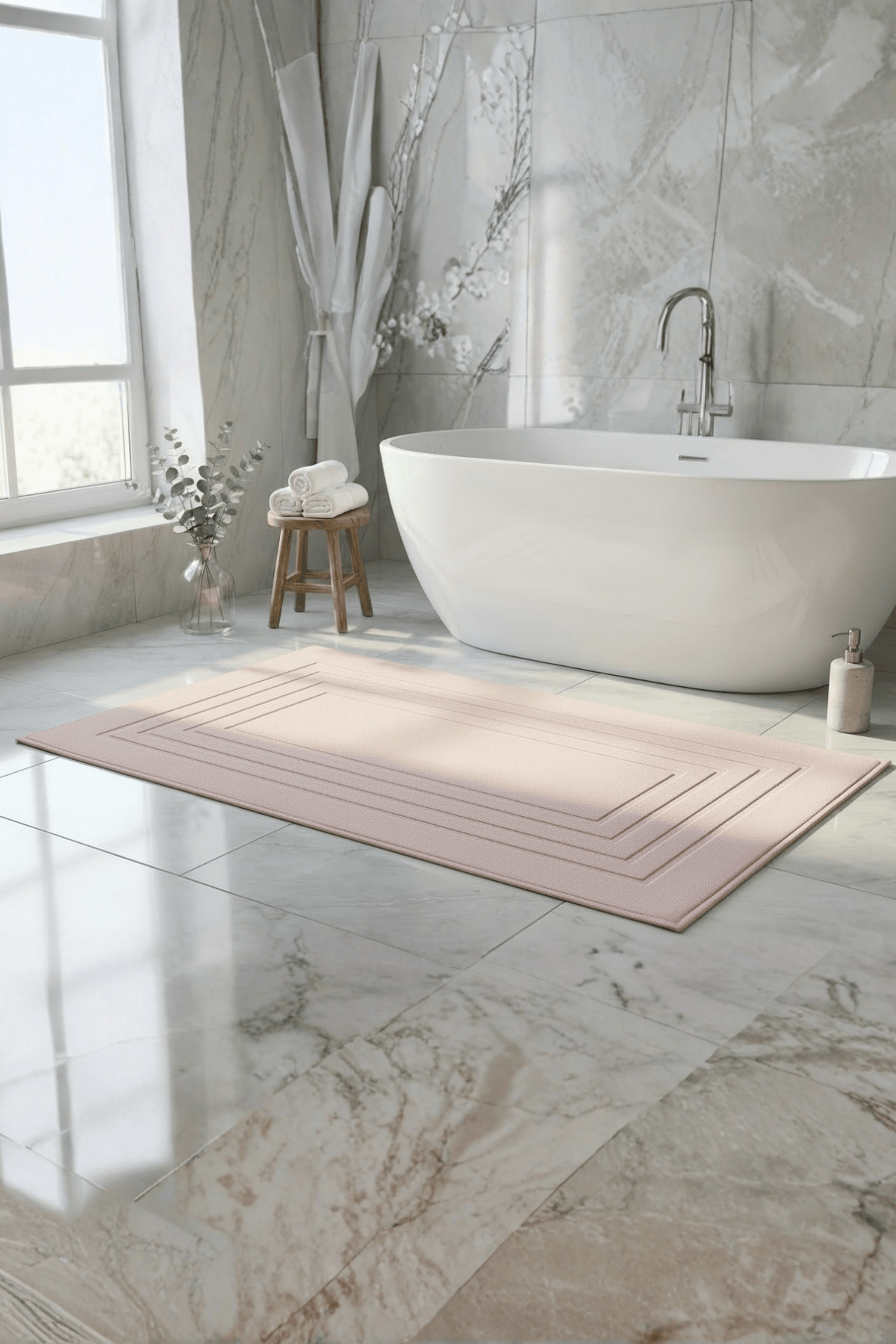 Alora %100 Pamuk Ayak Havlusu - Pudra 60x130, 690 Gr