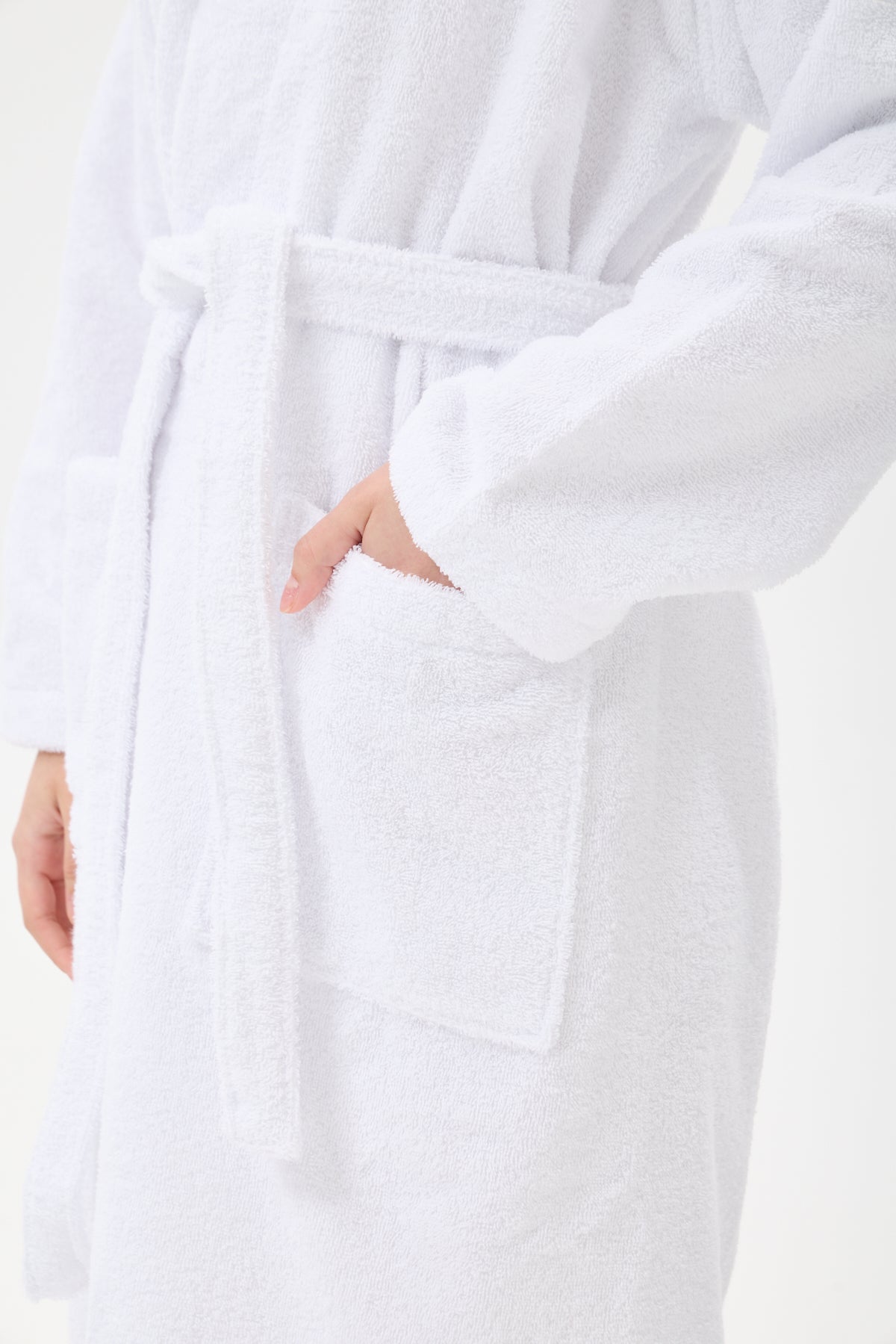 Şalyaka Bornoz Beyaz %100 Pamuk Unisex Spa Için Ideal Kadın/Erkek