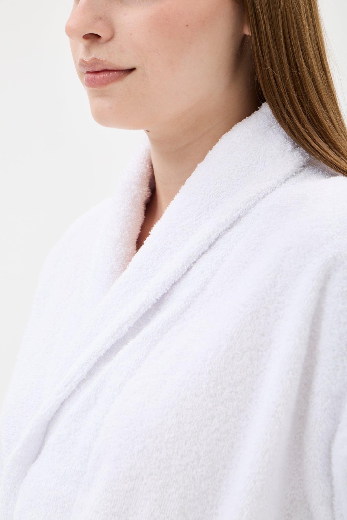 Şalyaka Bornoz Beyaz %100 Pamuk Unisex Spa Için Ideal Kadın/Erkek