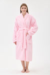 Şalyaka Bornoz Pembe %100 Pamuk Unisex Spa Için Ideal Kadın/Erkek