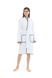 Athena Kimono Kadın Bornozu- Beyaz %100 Pamuk