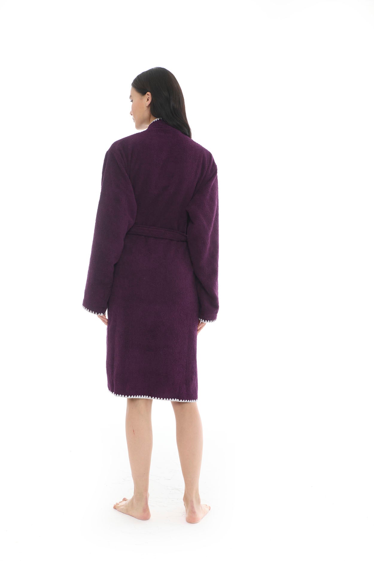 Athena Kimono Kadın Bornozu- Mor %100 Pamuk