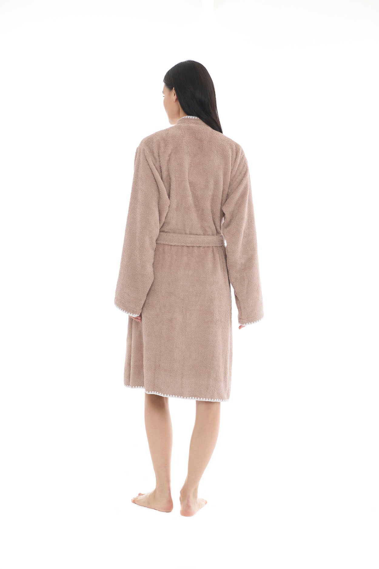 Athena Kimono Kadın Bornozu- Taupa %100 Pamuk