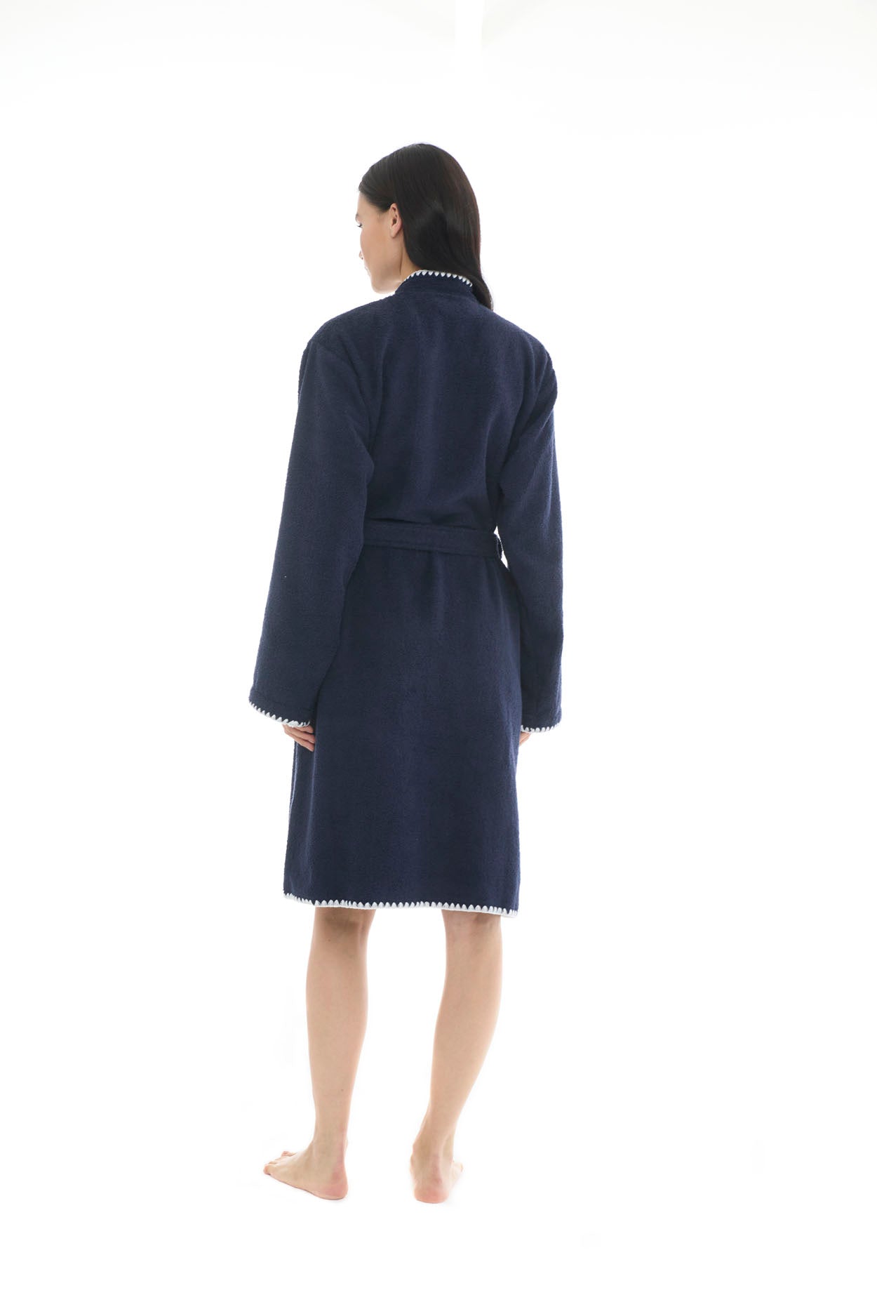 Athena Kimono Kadın Bornozu- Lacivert %100 Pamuk