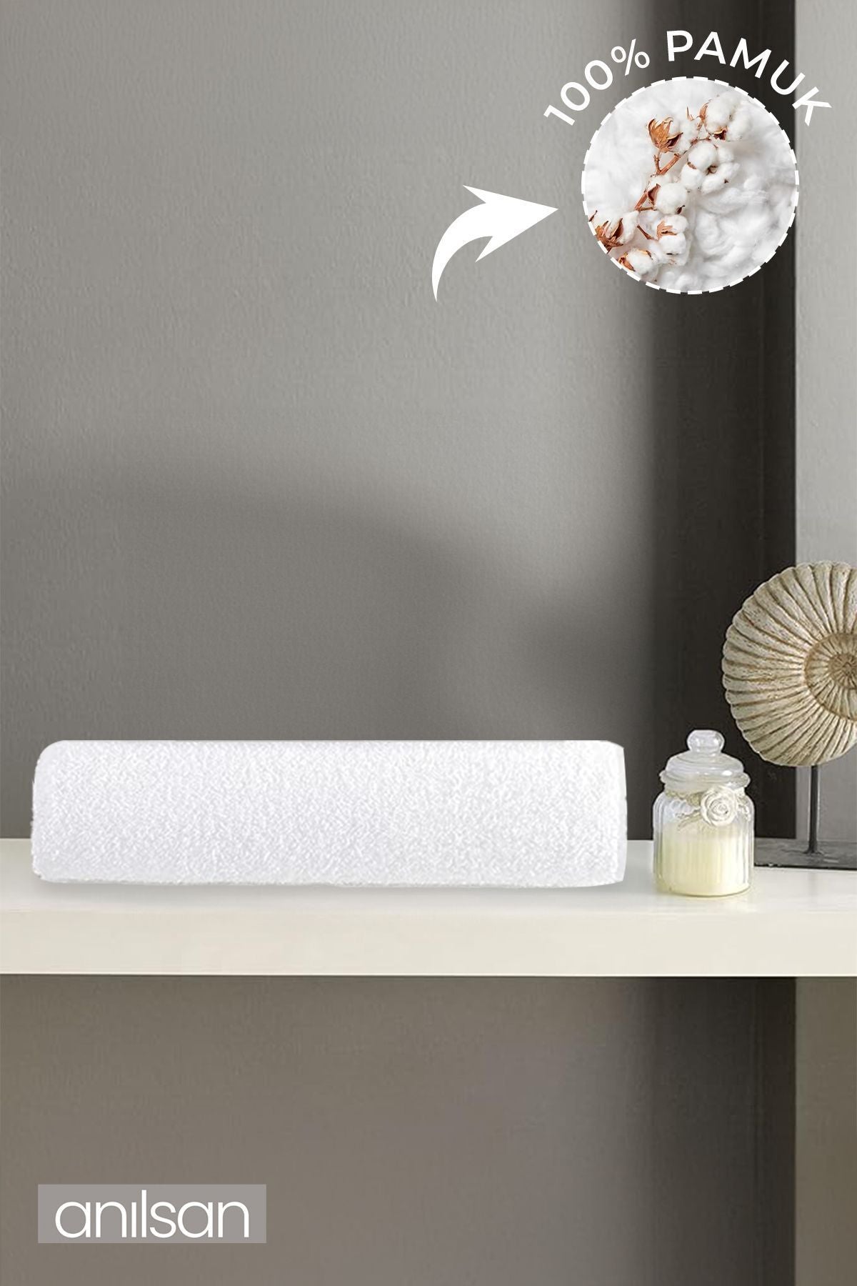 Beyaz Banyo Havlusu - 90x150 Cm, 650gr, %100pamuk, Spa Ve Otel Havlusu