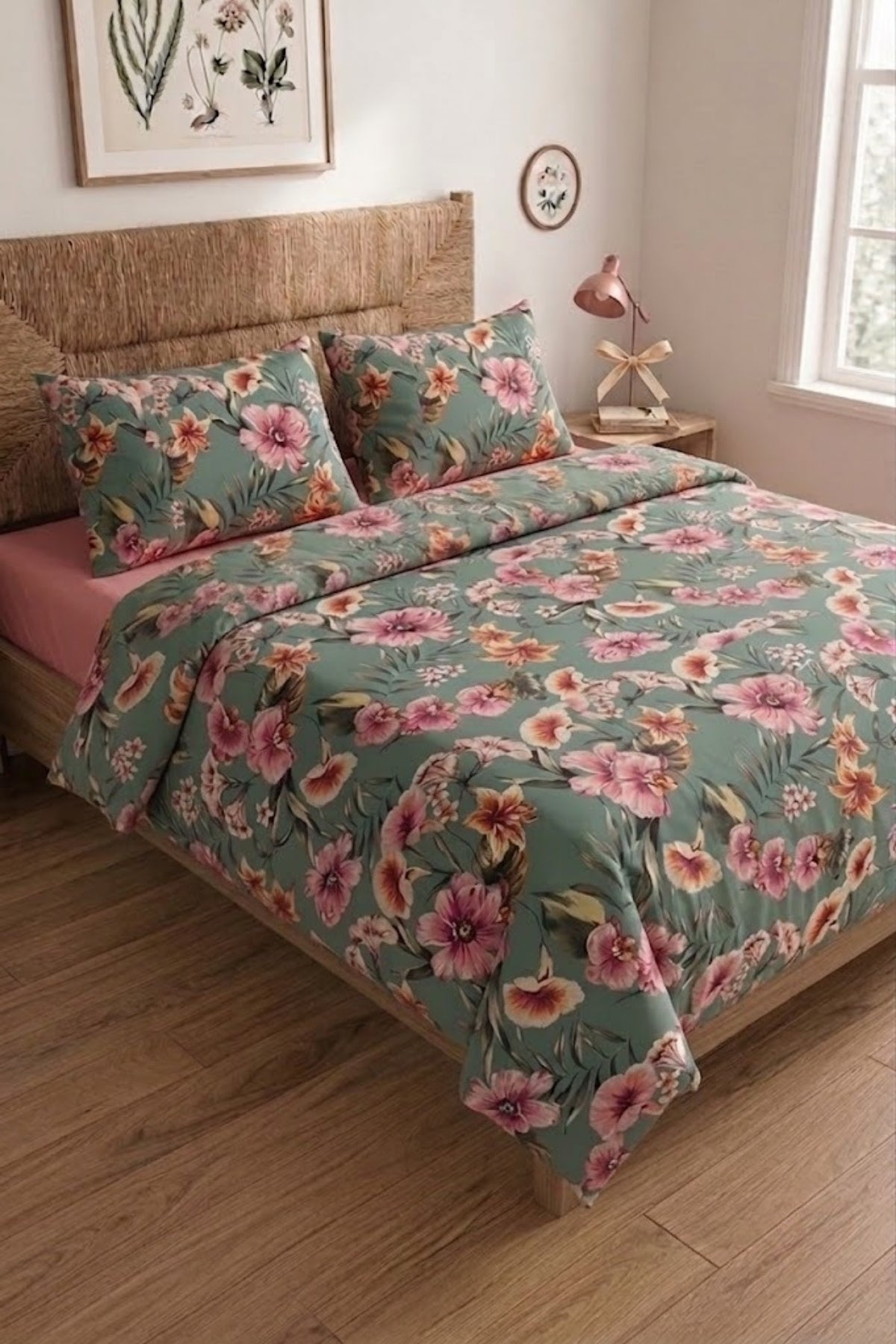 Botanica Çift Kişilik Percale Nevresim Takımı %100 Pamuk