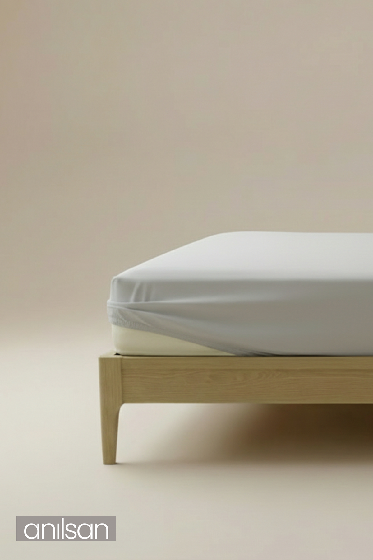 Camelia Çift Kişilik Düz Ranforce Lastikli Çarşaf - Taş %100 Pamuk