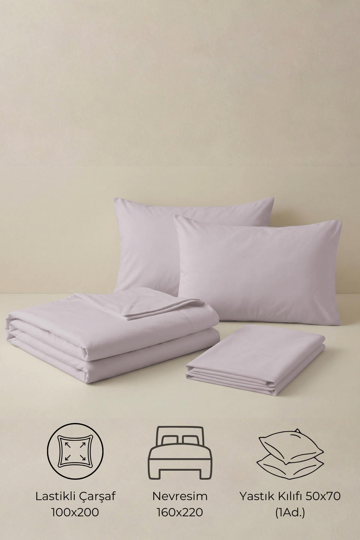 Camelia Tek Kişilik Düz Ranforce Nevresim Takımı - Lila %100 Pamuk