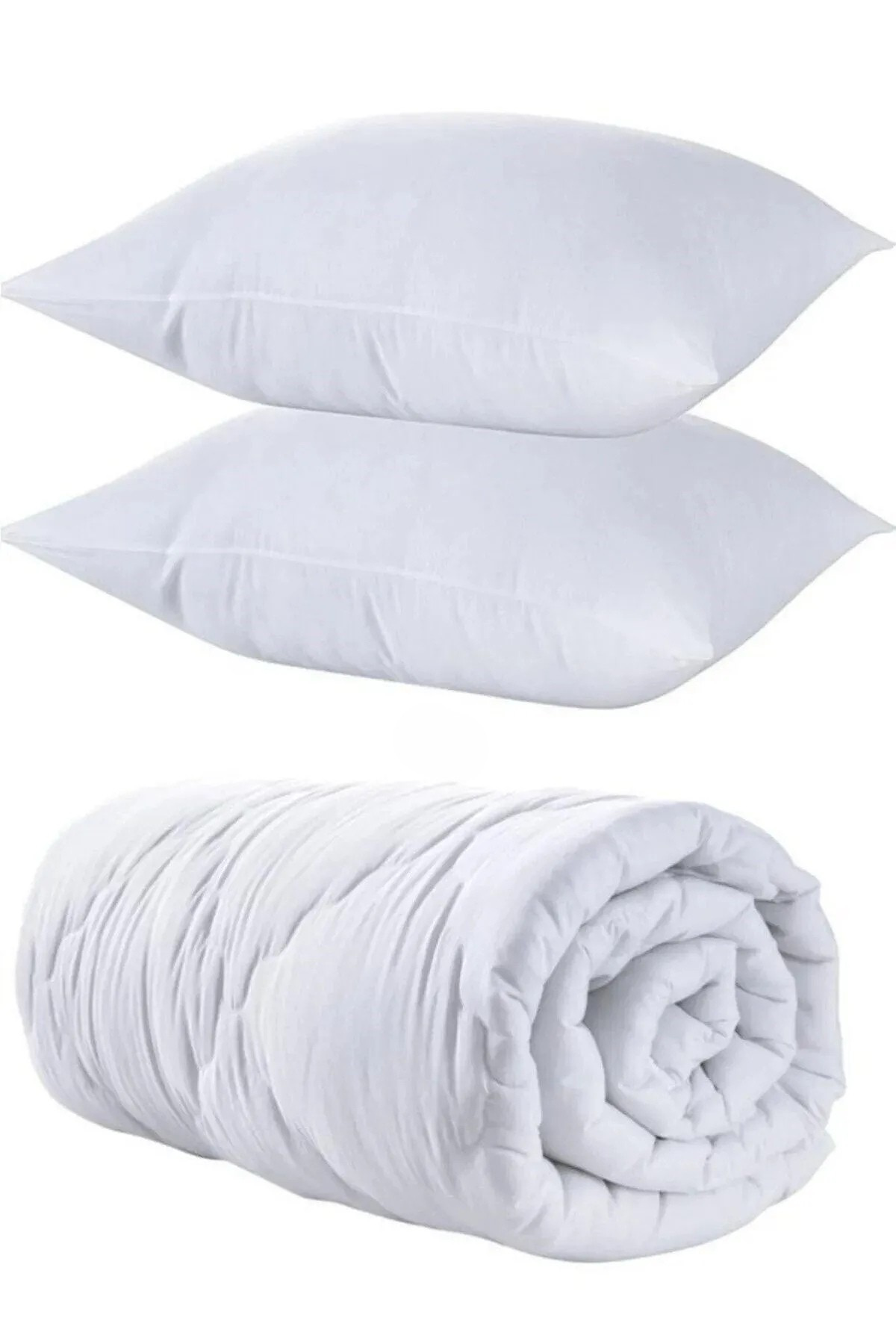 Çift Kişilik Silikon Yorgan +2 Mikrofiber Yastık Seti (800gr x 2 Yastık)