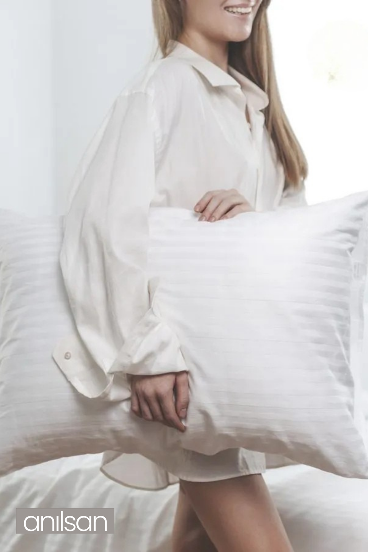 Çizgili Saten Çift Kişilik Lastikli Çarşaf Düğmeli Nevresim Takımı 2 Adet Yastık Kılıfı,83tel