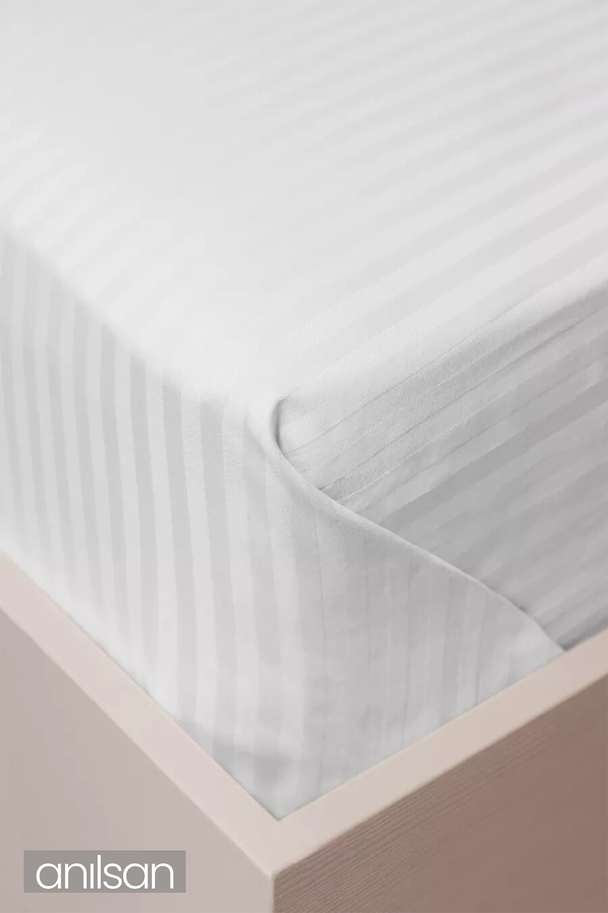 Yasmin Çizgili Tek Kişilik Lastiksiz Çarşaf- %100 Pamuk