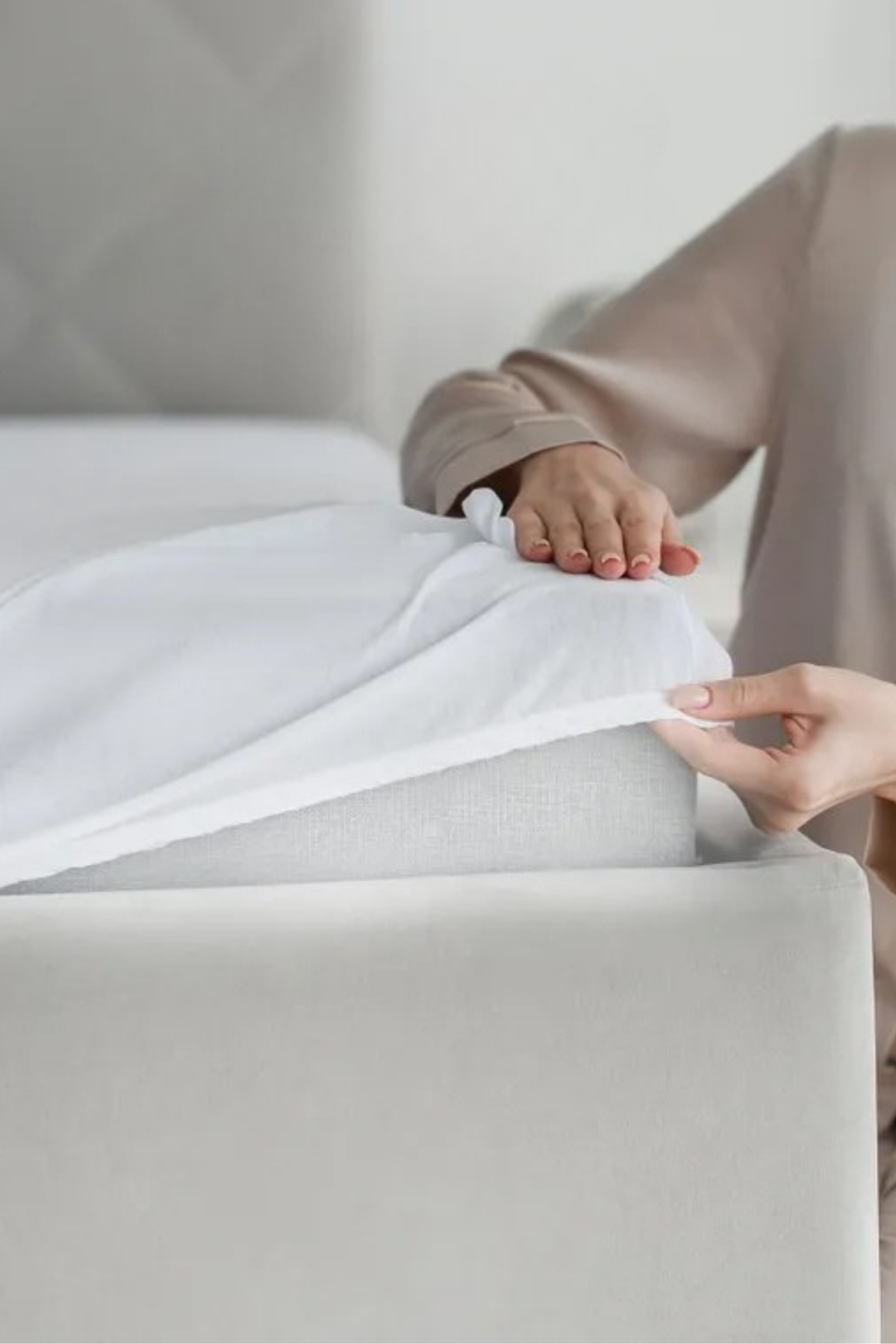 Düz Beyaz Tek Kişilik Lastikli Çarşaf %100 Pamuk,83 Tel