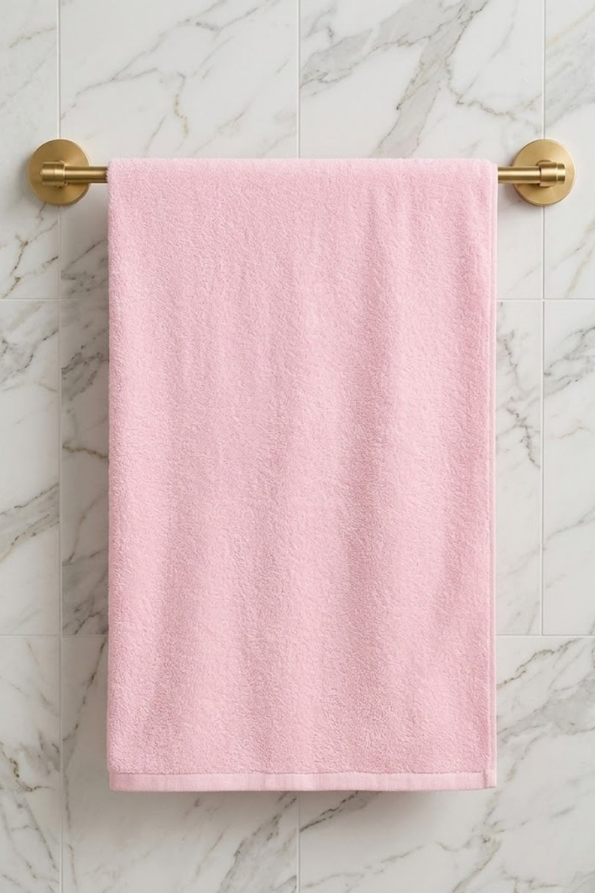 Düz Banyo Havlusu 75x 150 cm - Pembe %100 Pamuk