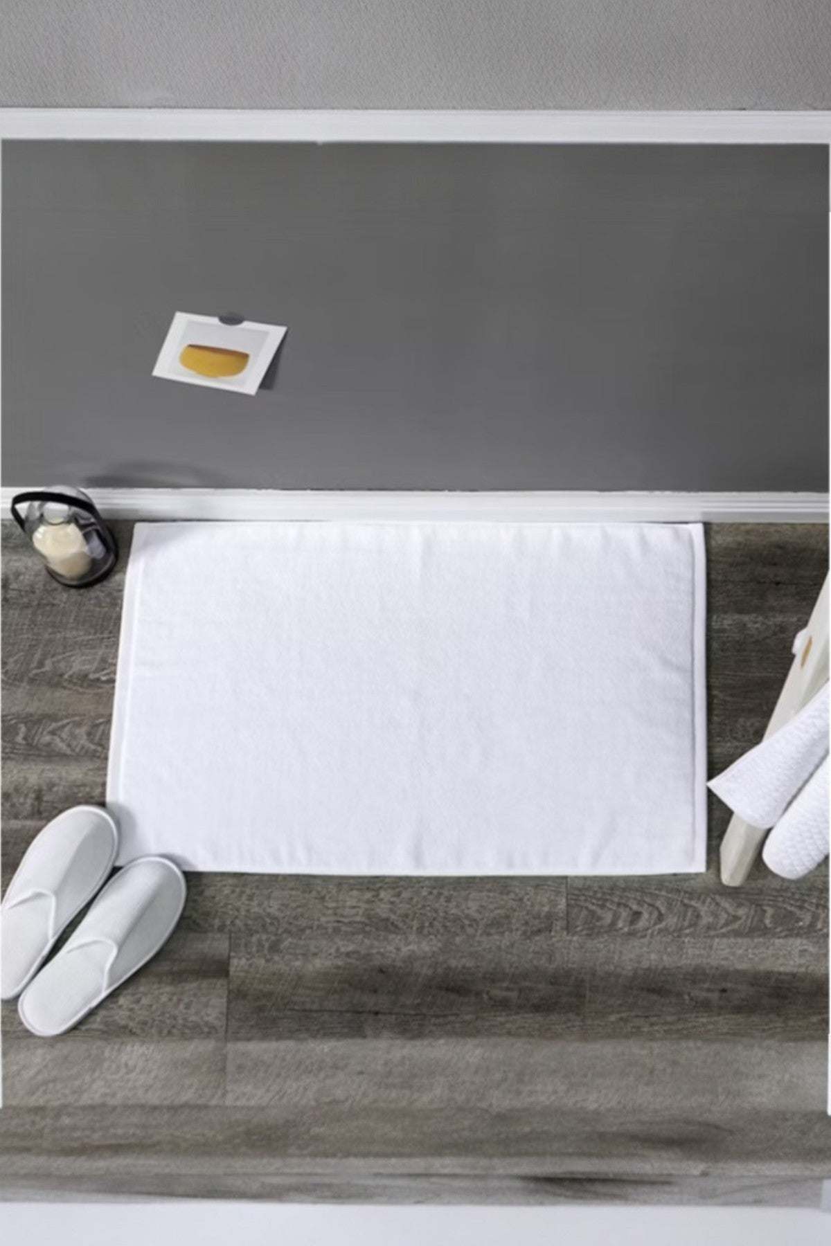 Düz %100 Pamuk Ayak Havlusu - Beyaz  50x70, 245 Gr