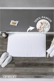 Düz %100 Pamuk Ayak Havlusu - Beyaz  50x70, 245 Gr
