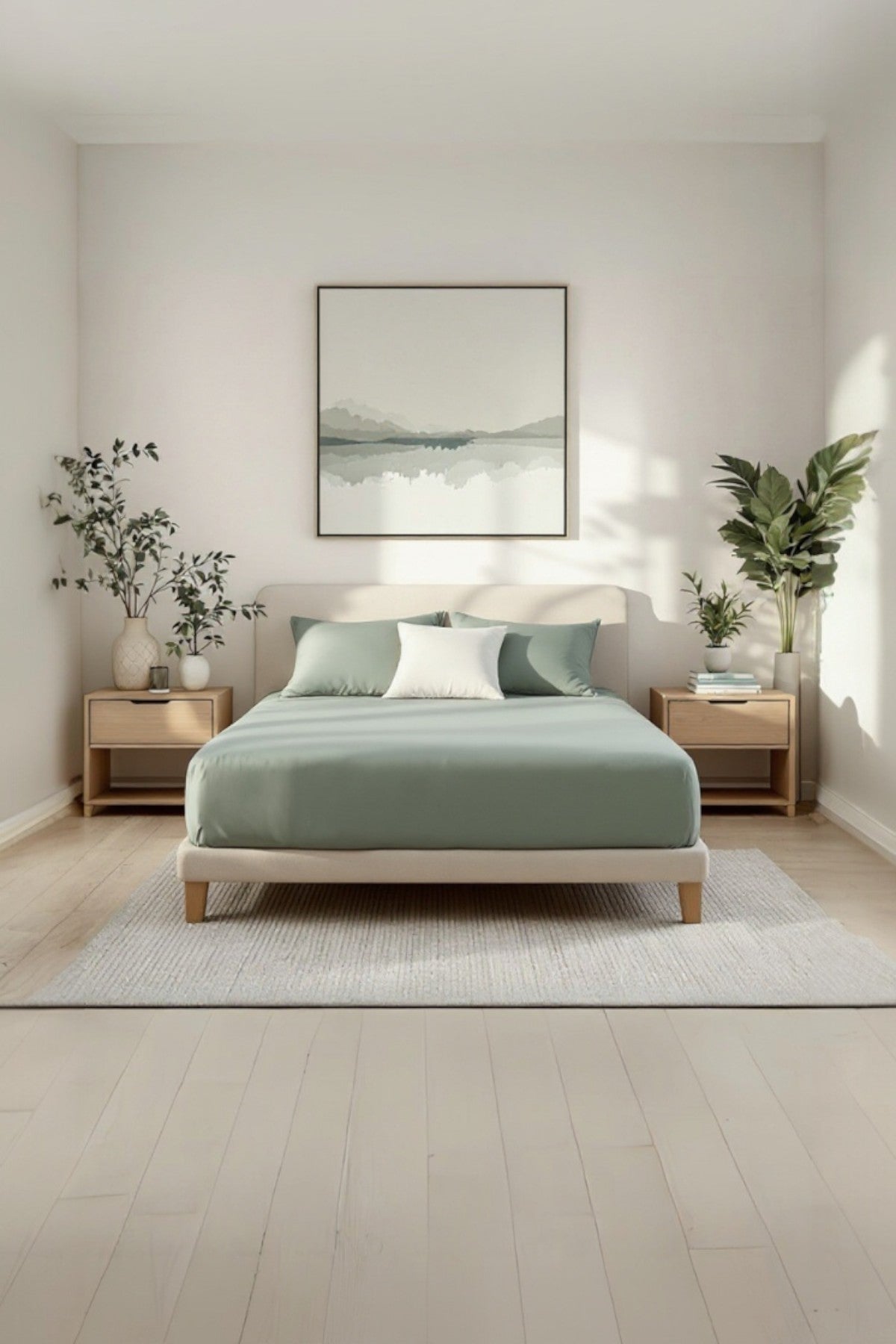 Camelia Tek Kişilik Düz Ranforce Lastikli Çarşaf - Mint Yeşili %100 Pamuk