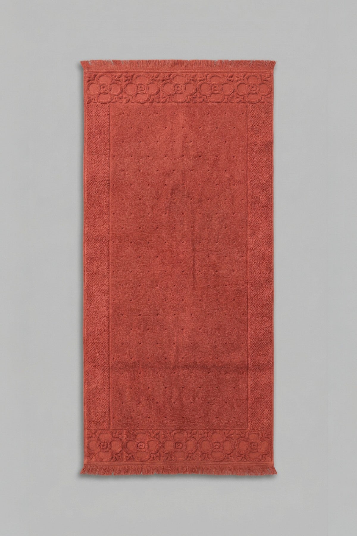 Fesun %100 Pamuk Ayak Havlusu - Kiremit 70x130, 790 Gr