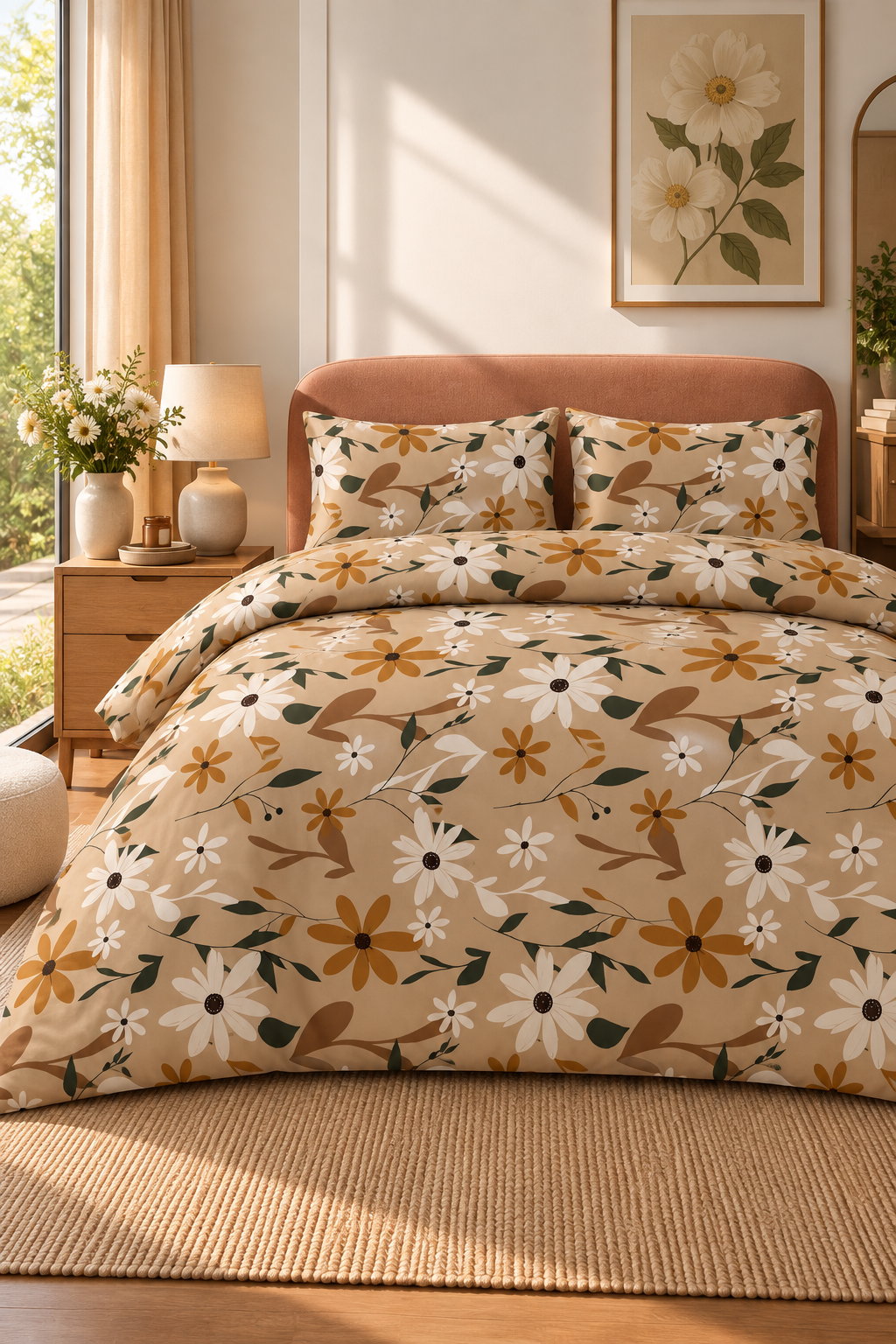 Floral Çift Kişilik Ranforce Nevresim Takımı %100 Pamuk