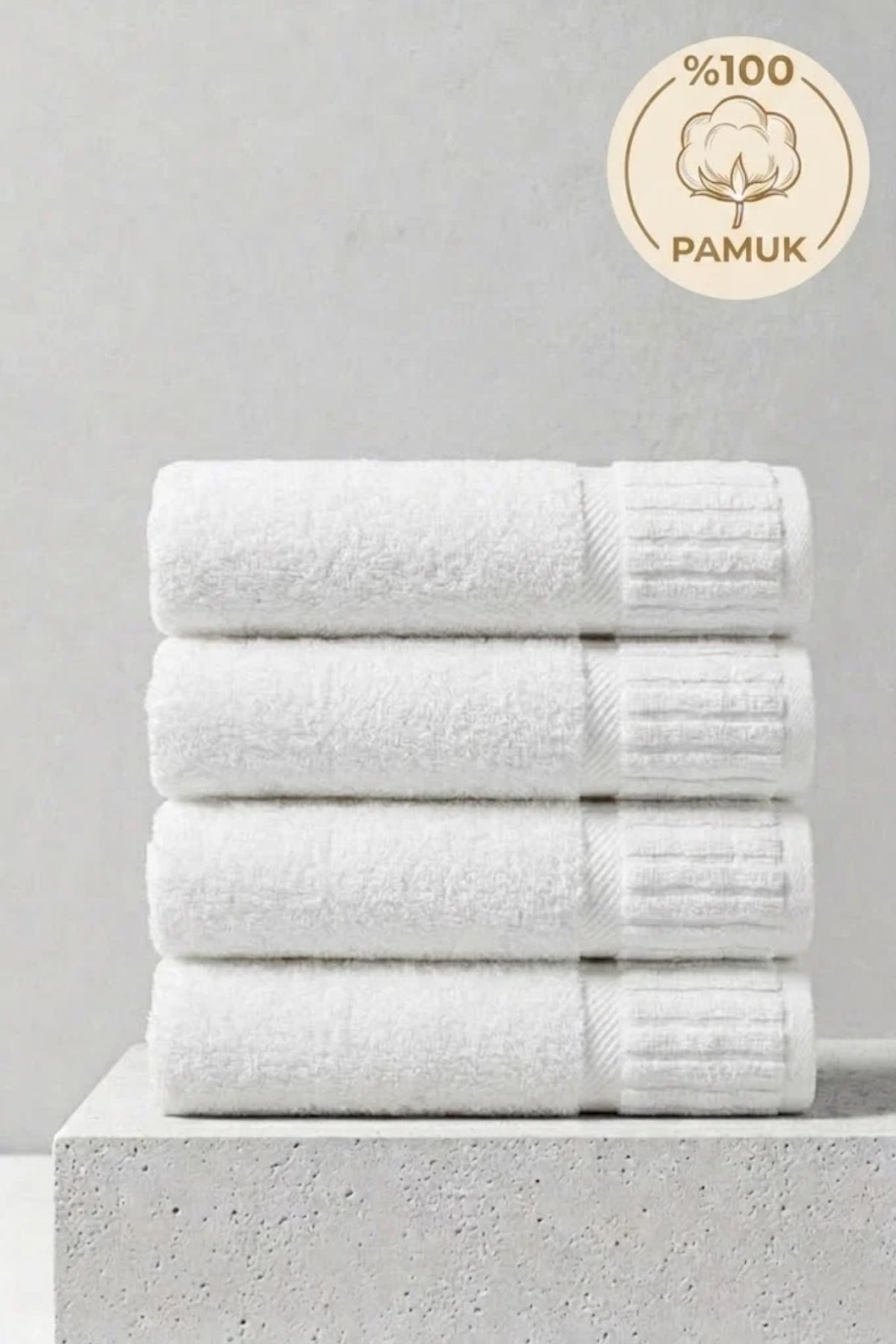 4'lü Halsey El Havlusu - 50x90 Cm, 300Gr, %100 Pamuk, Spa Ve Otel Havlusu