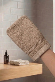 Havlu Banyo Kesesi 15x25cm -Bej %100 Pamuk