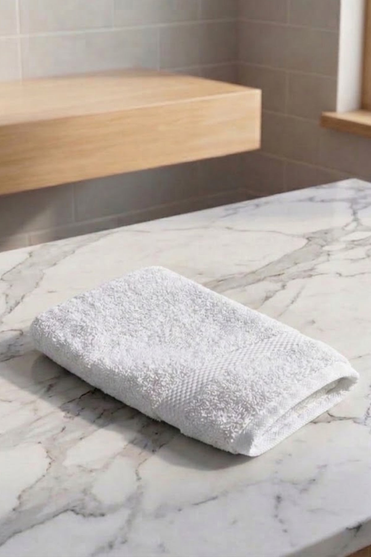 Havlu Banyo Kesesi 15x25cm - Beyaz %100 Pamuk