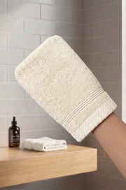 Havlu Banyo Kesesi 15x25cm - Krem %100 Pamuk