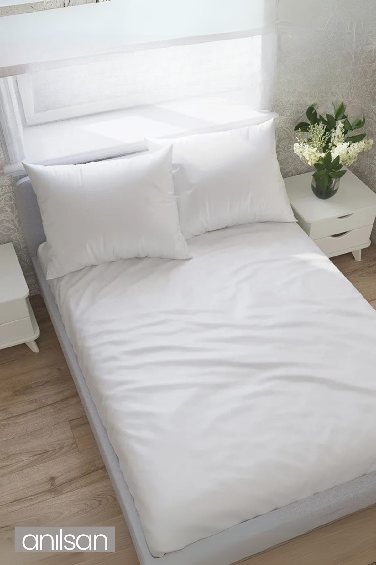 Lastiksiz Düz Beyaz Saten Çarşaf Tek/Çift Kişilik Ev Ve Otel Çarşafı,83 Tel