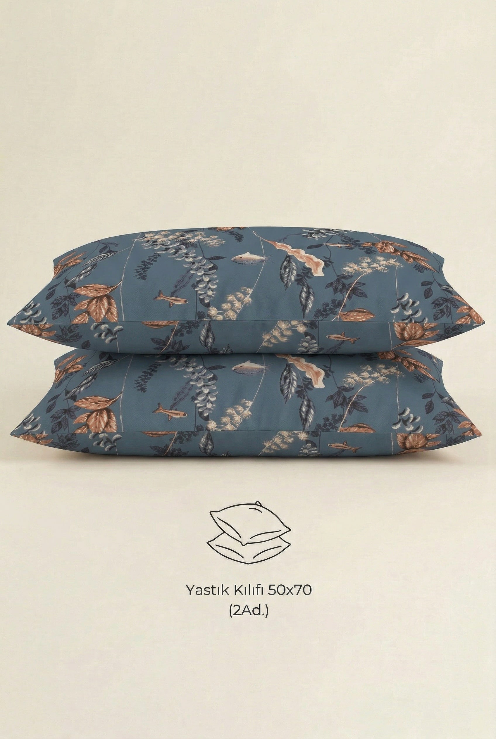 Lily 2'li Ranforce Yastık Kılıfı 50x70 Flaplı