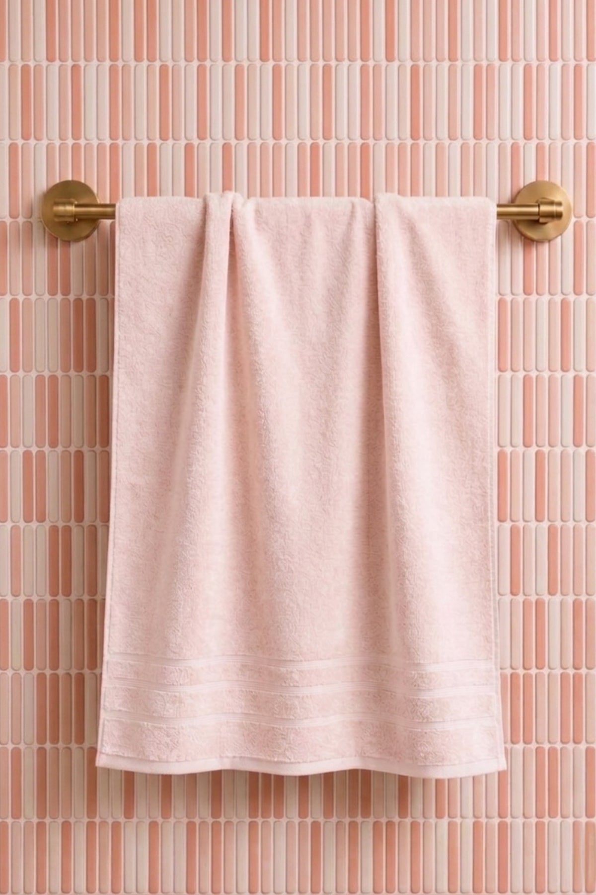 Melina Banyo Havlusu 70x140 cm - Açık Pembe %100 Pamuk