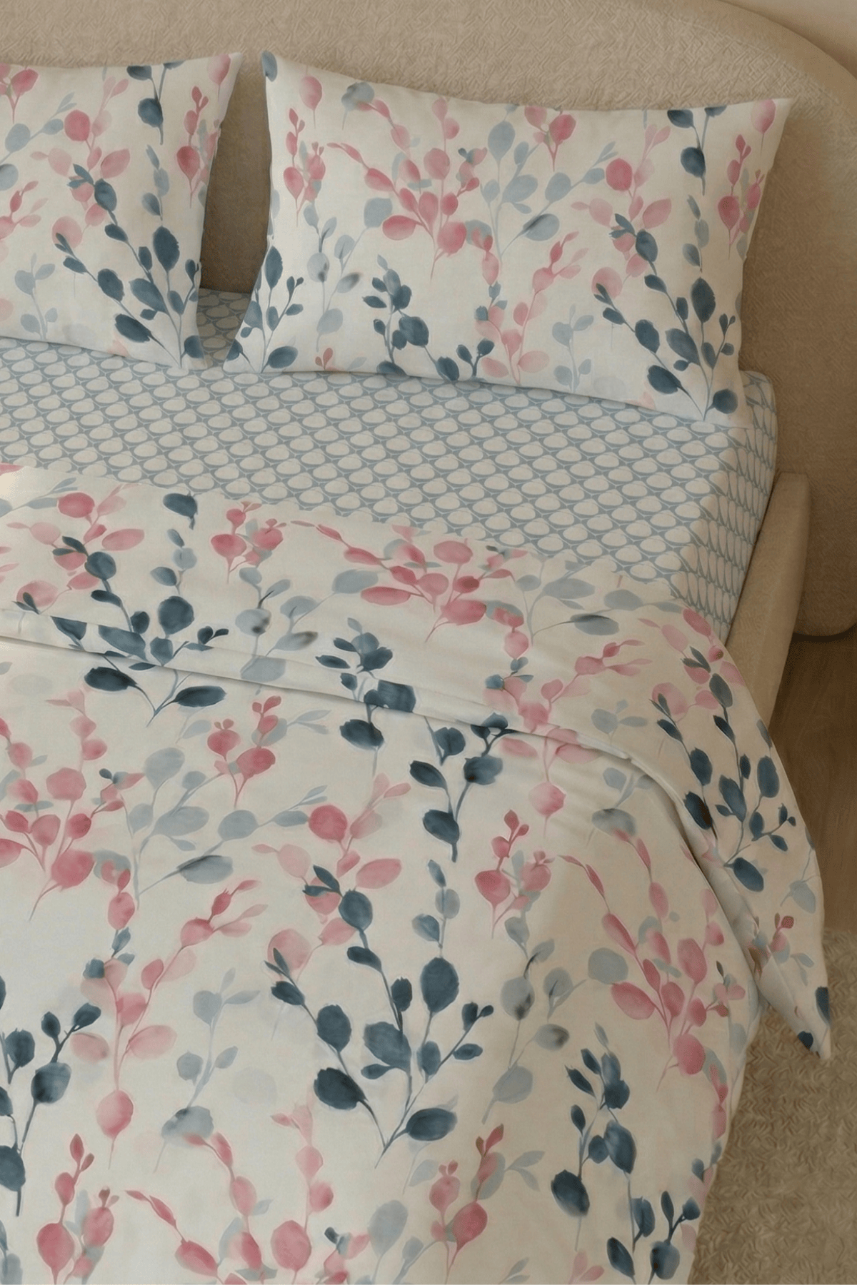 Sofia Çift Kişilik %100 Pamuk Percale Nevresim Takımı