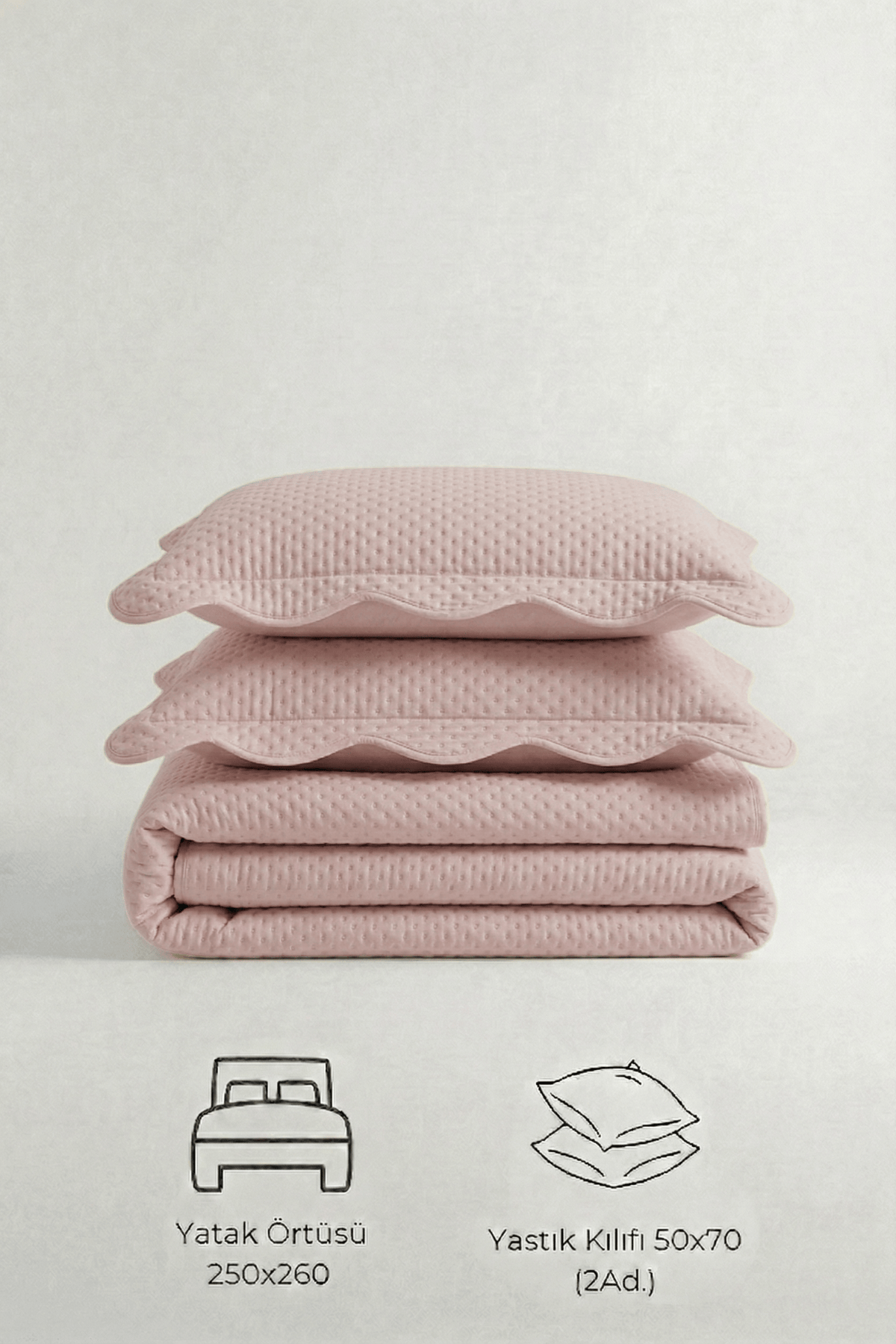 Roselle Çift Kişilik Yatak Örtüsü Takımı - Pembe